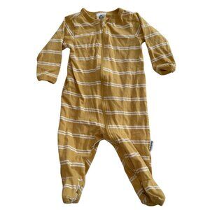 Gerber Baby Yellow/White Striped Zip-Up Footie Pajamas, Long-Sleeve Size 0-3M
